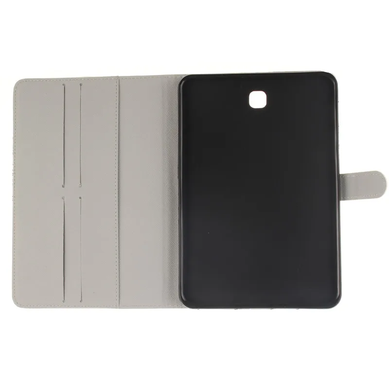 Luxury 2 Leavies PU Leather Stand Flip Case for Samsung Galaxy Tab S2 8.0 Case T710 T715 SM-T715 Tablet Wallet White Case Bag (64)