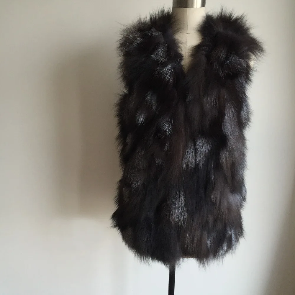 Женский меховой жилет из натурального лисьего меха 2019|real fox fur gilet|fox vestfox gilet |