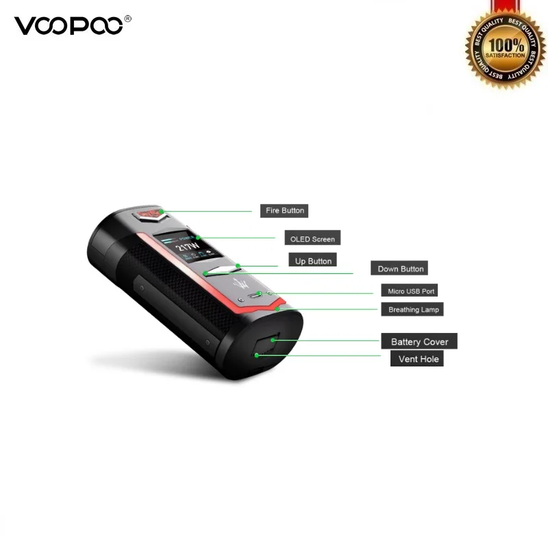Оригинальный модуль VOOPOO X217 TC Box Mod 217W GENE. FIT чип TFT экран питается от батареи