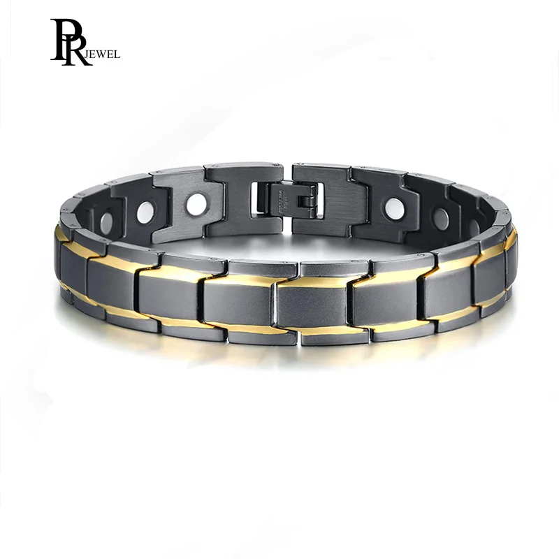 

Stylish Health Bio Energy Men's Bracelet Bangle 12MM Wide Stainless Steel Magnetic Power Strap Bracelet for Male Wrist Jewelry