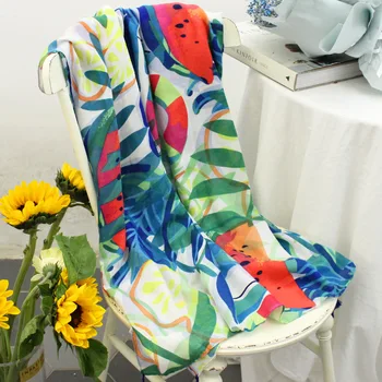 

KYQIAO women winter scarf girls summer autumn kawaii design long leaf fruit printed head scarf cape shawl