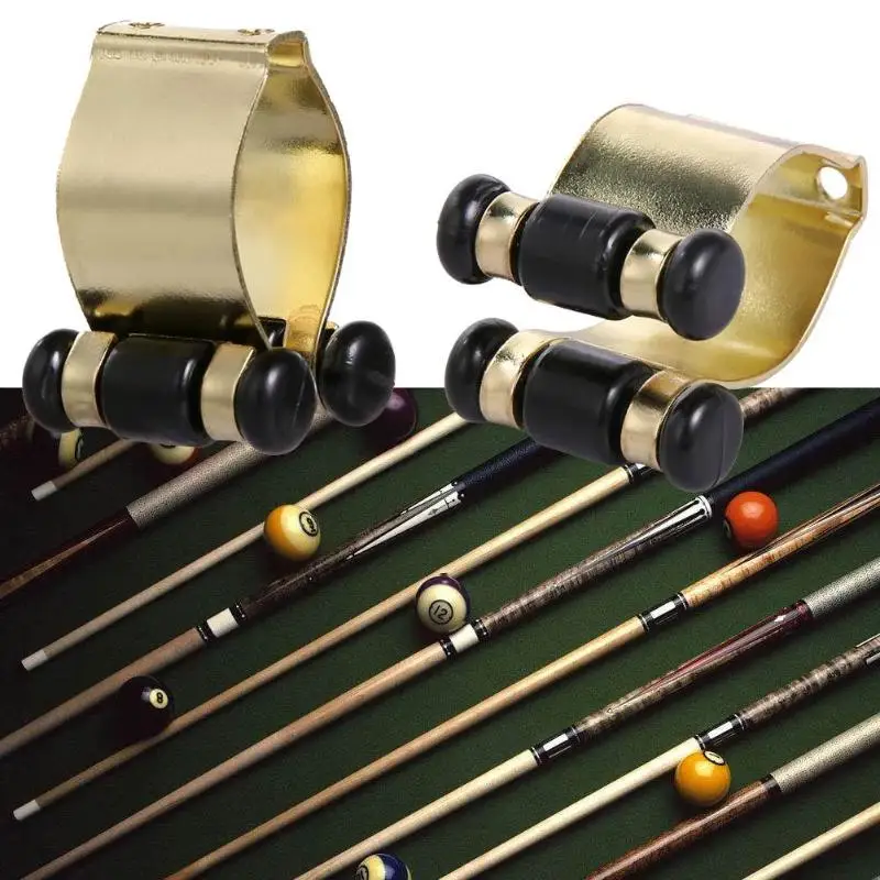 Brass Finish Pool Cue Billiard Stick Rack Clip For Billiards Cue Sticks