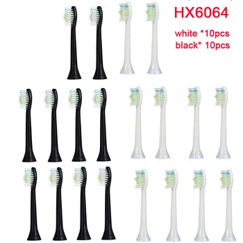 

10* white&10*black Electric Toothbrush Head suitable for Philips Sonicare Electric Brush DiamondClean HX6064 Oral Health