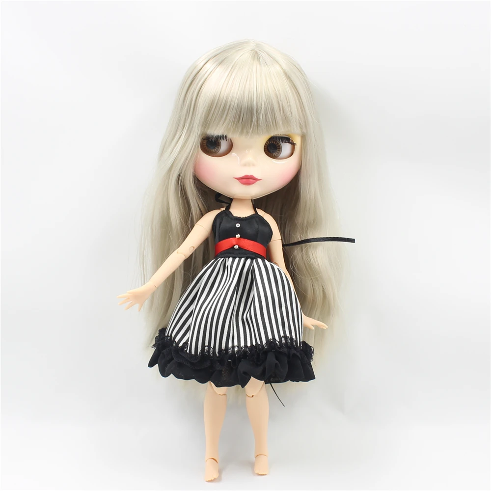 Free-shipping-factory-nude-Blyth-doll-Silver-Long-Straight-hair-with-bangs-ICY-DIY-bjd-fashion