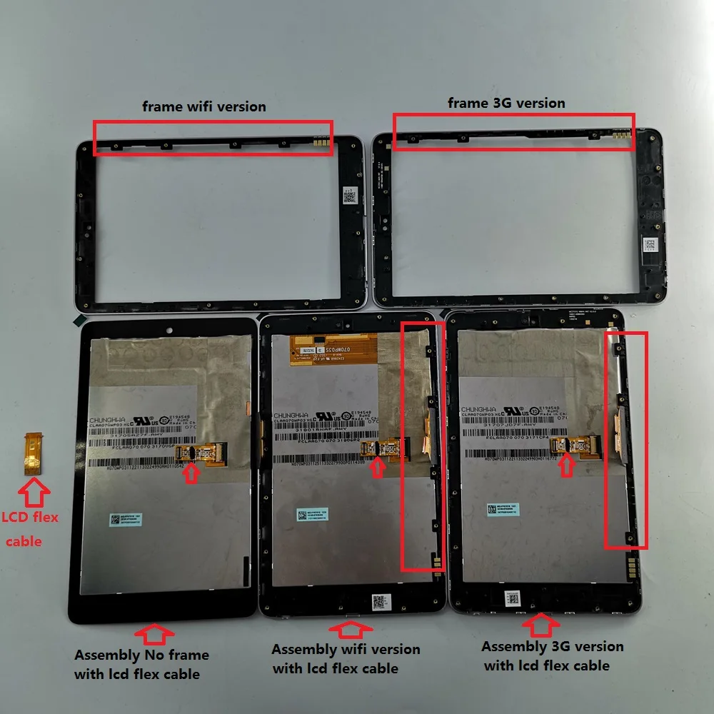

LCD display Touch Digitizer Screen Assembly with frame flex cable for Google Nexus 7 nexus7 2012 ME370TG nexus7c 3G wifi version