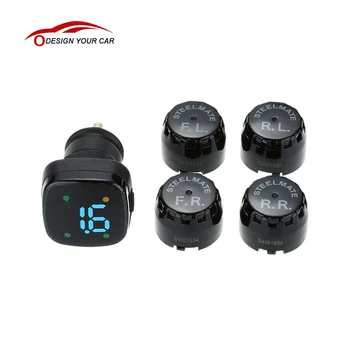 

100% Original Steelmate Profesional TPMS TP-76 Tire Pressure Monitor LED Cigarette Lighter External Sensors Bar PSI Optional