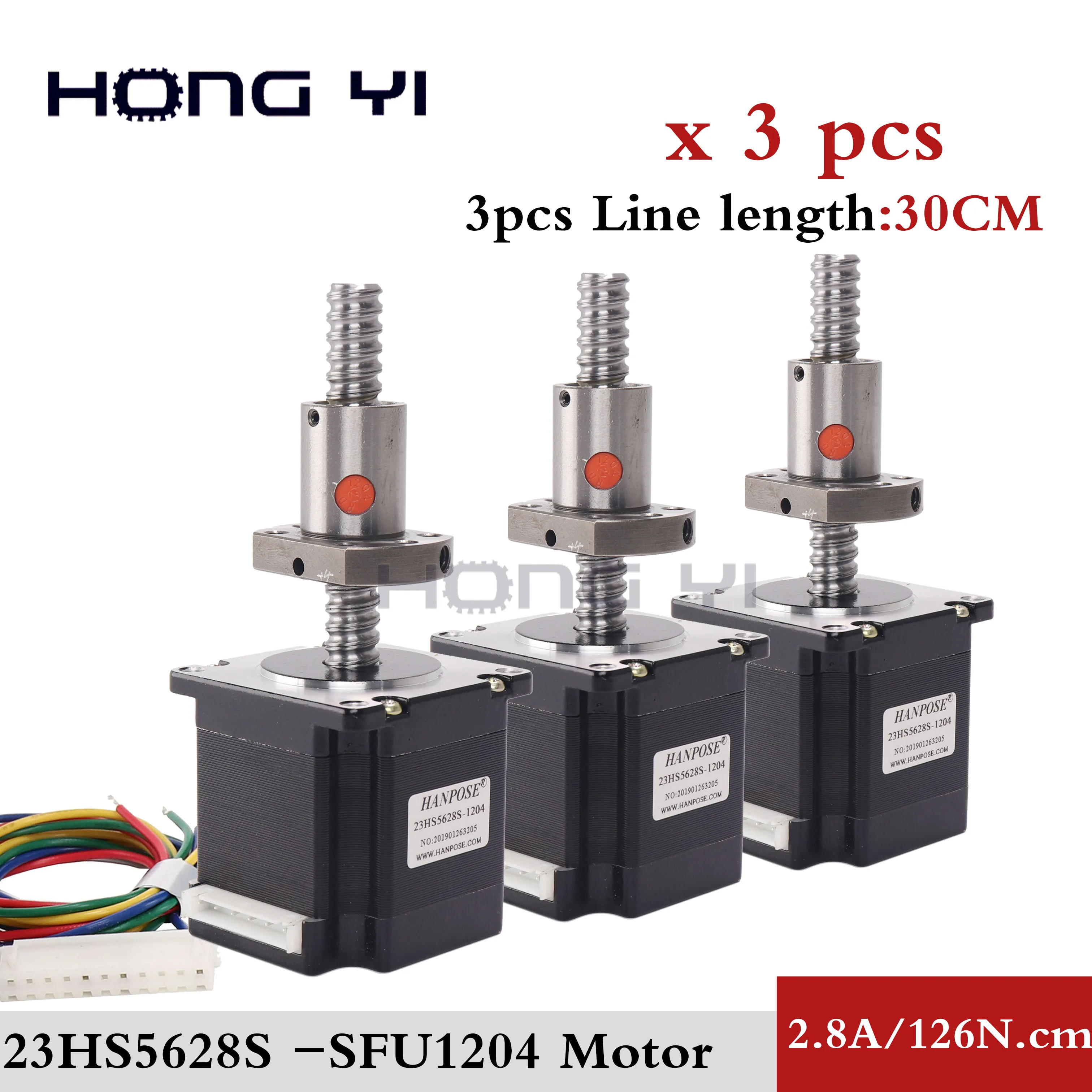 

3PCS Stepper Motor 2 phase 56mm 126N.cm NEMA 23 with sfu1204 SFU1210 SFU1605 SFU1610 ball screw for CNC 3D Printer