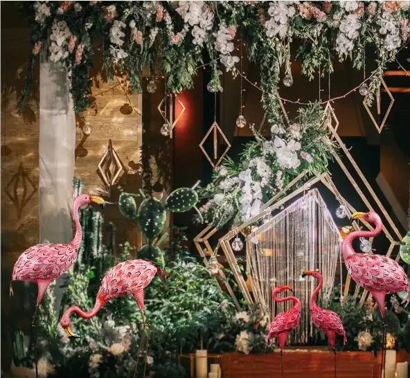 Большой скандинавский Свадебный кованый Фламинго реквизит ремесла садовые украшения оконный реквизит
