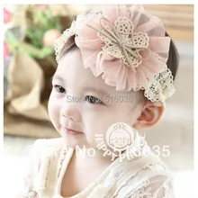 Детские кружевные цветочные повязки Детская повязка на голову с цветком детские головные уборы головной убор повязка для девочки 2 цвета можно выбрать