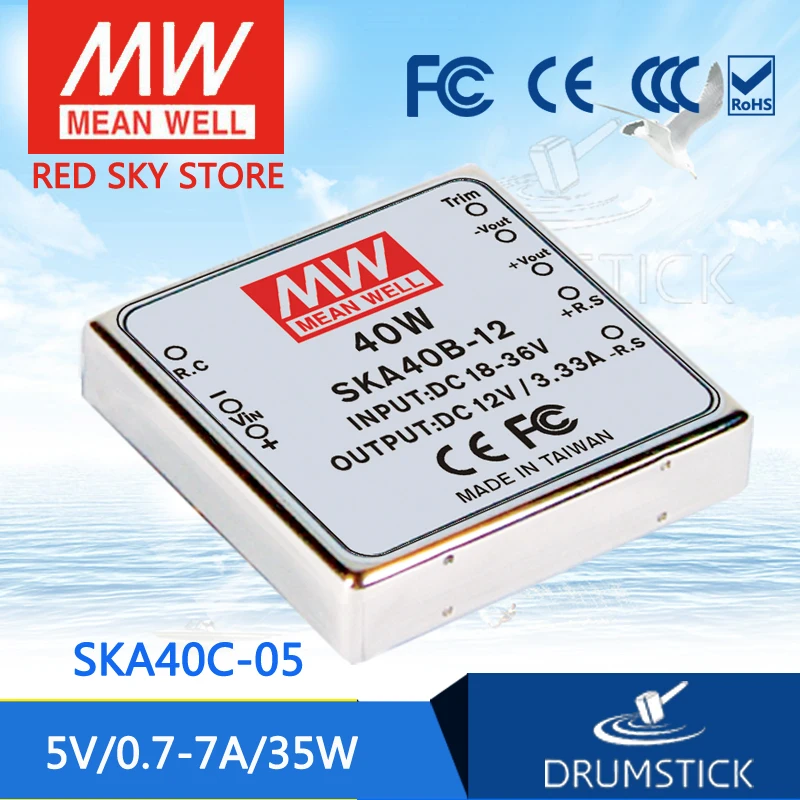 

MEAN WELL SKA40C-05 5V 7A meanwell SKA40 5V 35W DC-DC Regulated Single Output Converter