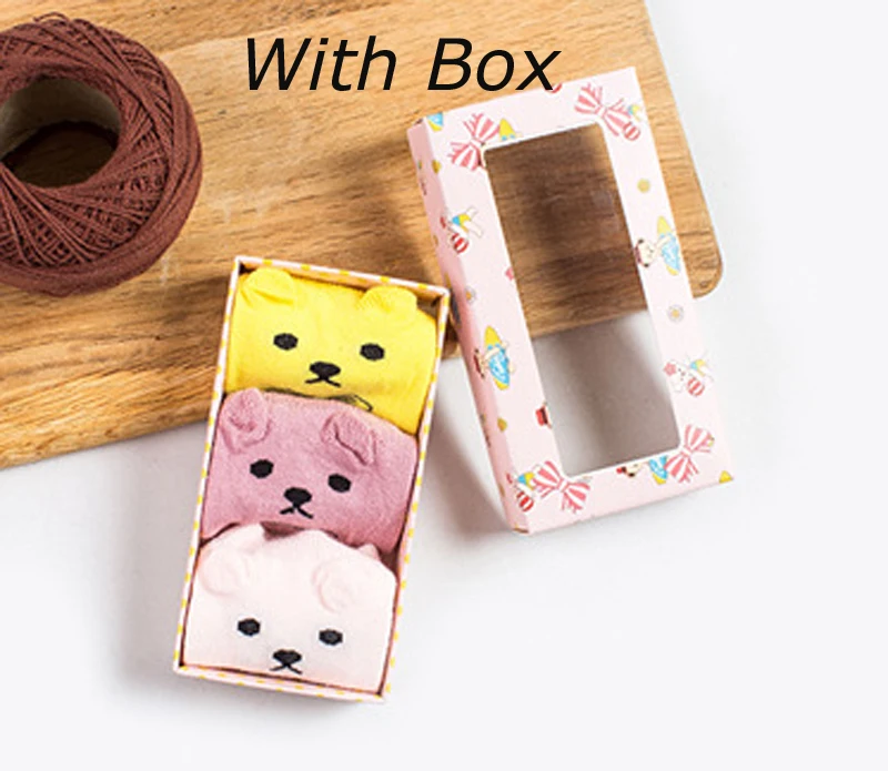 4 Wecute/3 пары носков с объемными рисунками хлопковые носки для новорожденных с милыми кроличьими ушками детская Подарочная коробка Носки ярких цветов для детей - Цвет: 4