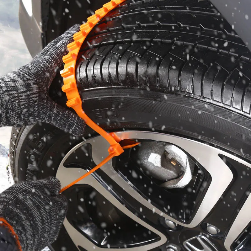 10PCS/Set Winter Anti-skid Snow Tire Chains Wheel Tyre 145-295mm Thickened Roadway Safety for Universal Car Saloon SUV Offroad