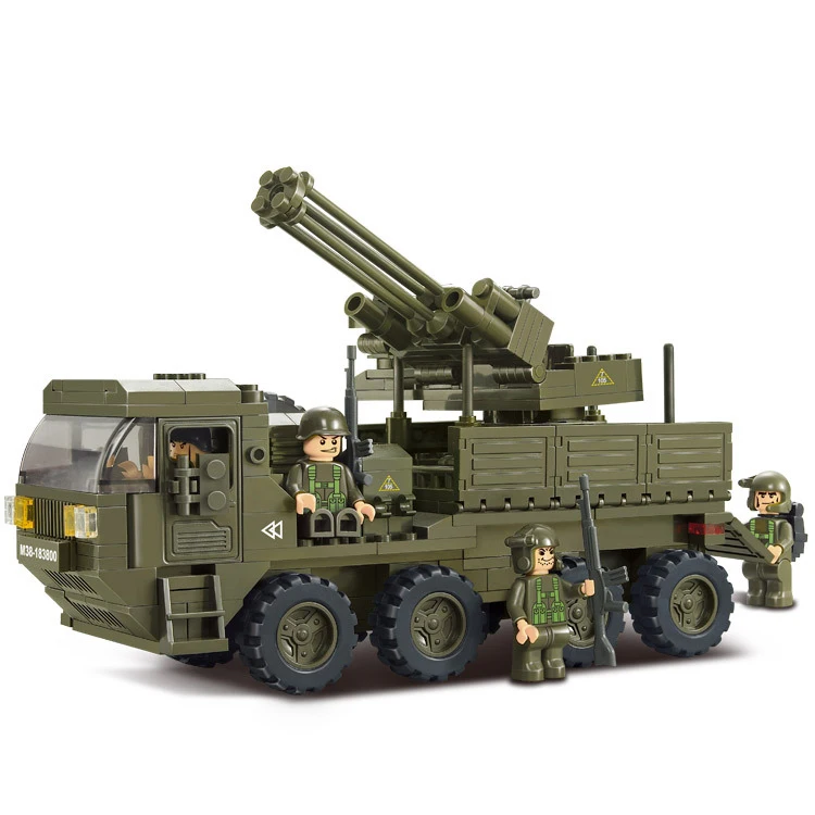 

Models building toy 0302 heavy transport truck army antiaircraft artillery 306Pcs Building Blocks compatible with lego toys