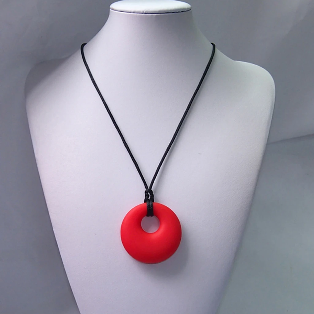 Silicone Teething Nursing Breastfeeding Necklace Chewing for Infant Toddlers Baby Teether Soother Toy 9Colors