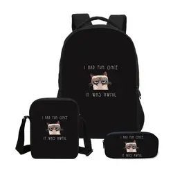 3 шт./компл. Портфолио для школы сумка для мальчиков девочек крутая хип-хоп стиль Музыка письмо 3D печать книжная сумка повседневные рюкзаки