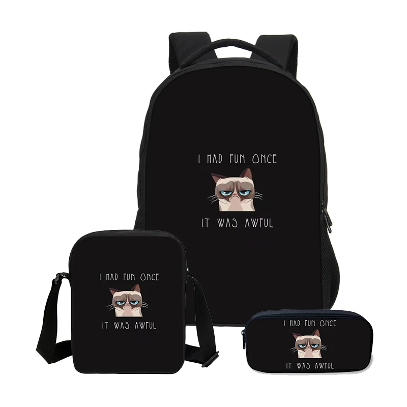 

3Pcs/Set Portfolio School Bag For Boys Girls Cool Hip Hop Style Music Letter 3D Printing Bookbag Casual Daypacks Mochila Escolar