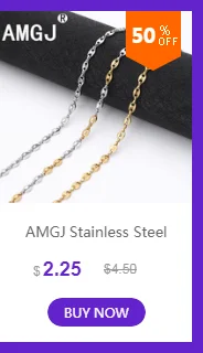 AMGJ 4 Style Stainless Steel Gold Color Round Ball Pendant Necklace Link Chain Necklace Fashion Jewelry for Women or Men