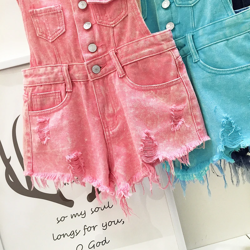 2017 new college wind cowboy strap shorts female summer break loose Korean students were thin tape pants tide (18)