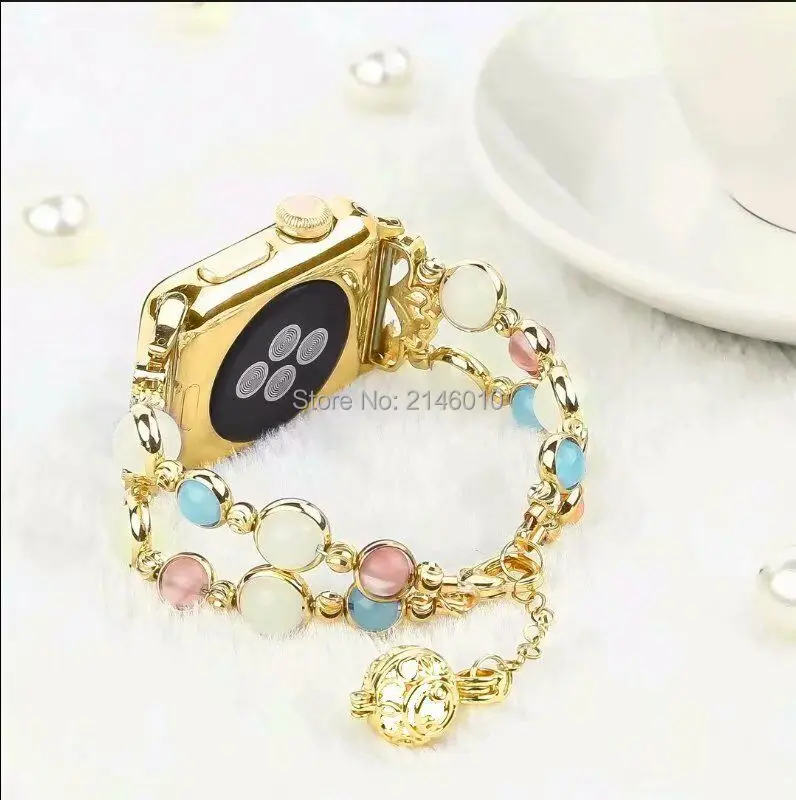 Светящийся ночной жемчужный браслет ремешок для Apple Watch Band Series 4 3 2 1 44/40 мм