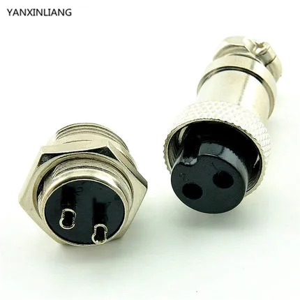 

1set GX16 2 Pin Male & Female Diameter 16mm Wire Panel Connector GX16 Circular Connector Aviation Socket Plug