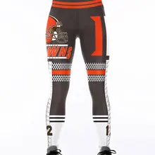 Унисекс Футбол команды Browns 12 принт Плотные брюки тренировки Тренажерный зал Бег Йога Спортивные Леггинсы для фитнеса дропшиппинг