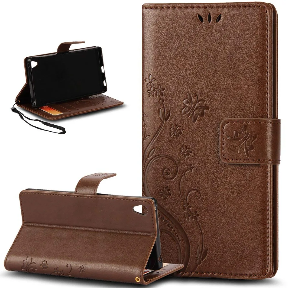Butterfly Flower Patterned PU Leather Wallet Case Cover For Sony Xperia XZ2 XZ1 Z3 Mimi Z5 E5 XA Z3 Z5 Mini XA1 Phone Capa Coque (8)