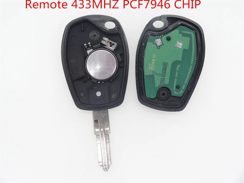 

Replacement car Remote Key fit for RENAULT Clio DACIA Logan Sandero Key Case Fob 2BTN 433mhz PCF7946 chip