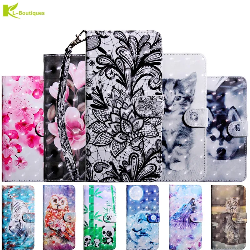 

Leather Case Etui on For Huawei Y5 2017 Cases For Coque Huawei Y5 Y6 2017 Case Fashion Cartoon Flower 3D Wallet Flip Cover Capa