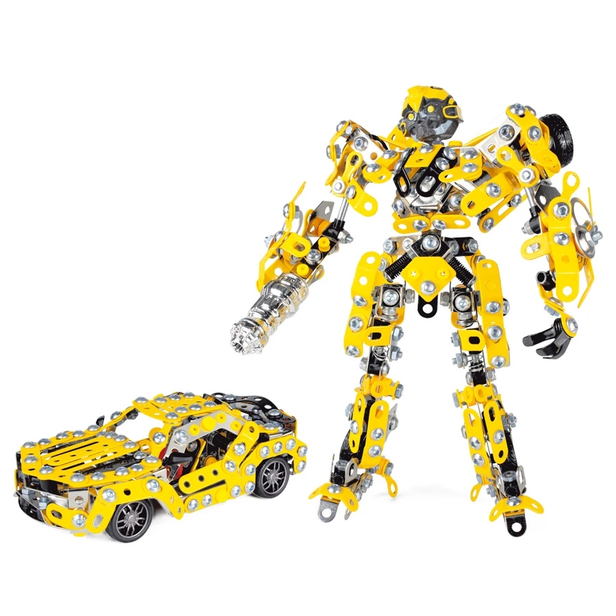 DIY сборка Металл робот или модель автомобиля металлические блоки игровой набор, металлические сборки строительные блоки масштаб Развивающие игрушки для детей