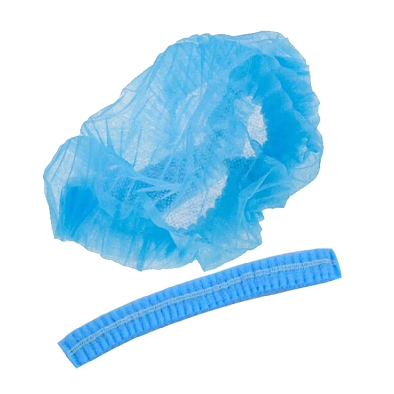 

100pcs Disposable Food Workshop Laboratory Caps Non Woven Pleated Anti Dust Shower Cap Clean Room Pharmaceutical Clear Work Hat