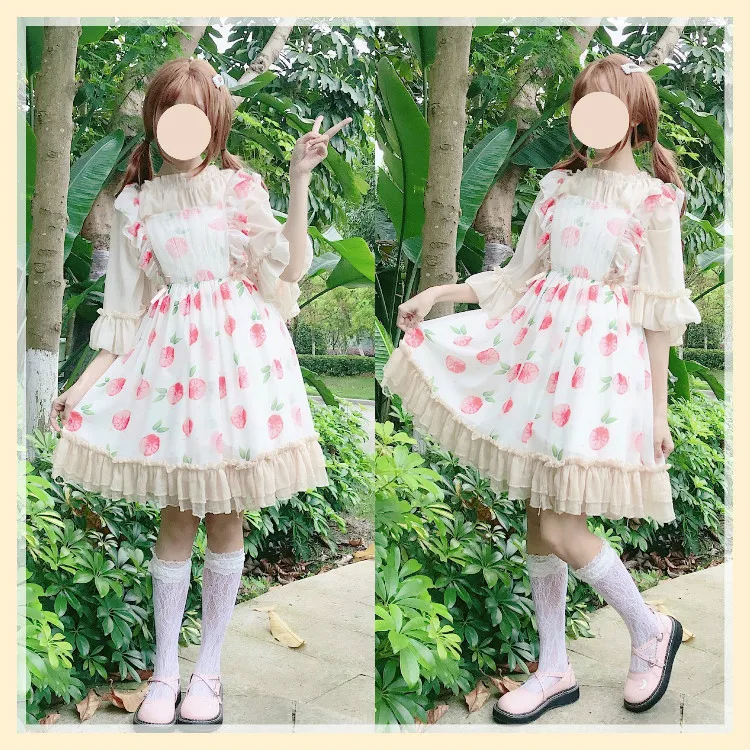 2020 Kawaii кружевное платье новое поступление в стиле лолита женское милое оранжевый