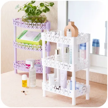 

DIY 3 layers seasoning tissue storage rack with drain plates Bathroom kitchen utensil storage Wall Corner Shelf racks