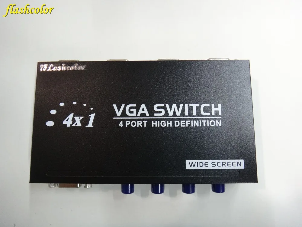 Flashcolor Новый 4 Порты 4 в 1 из разветвитель VGA коробка переключения