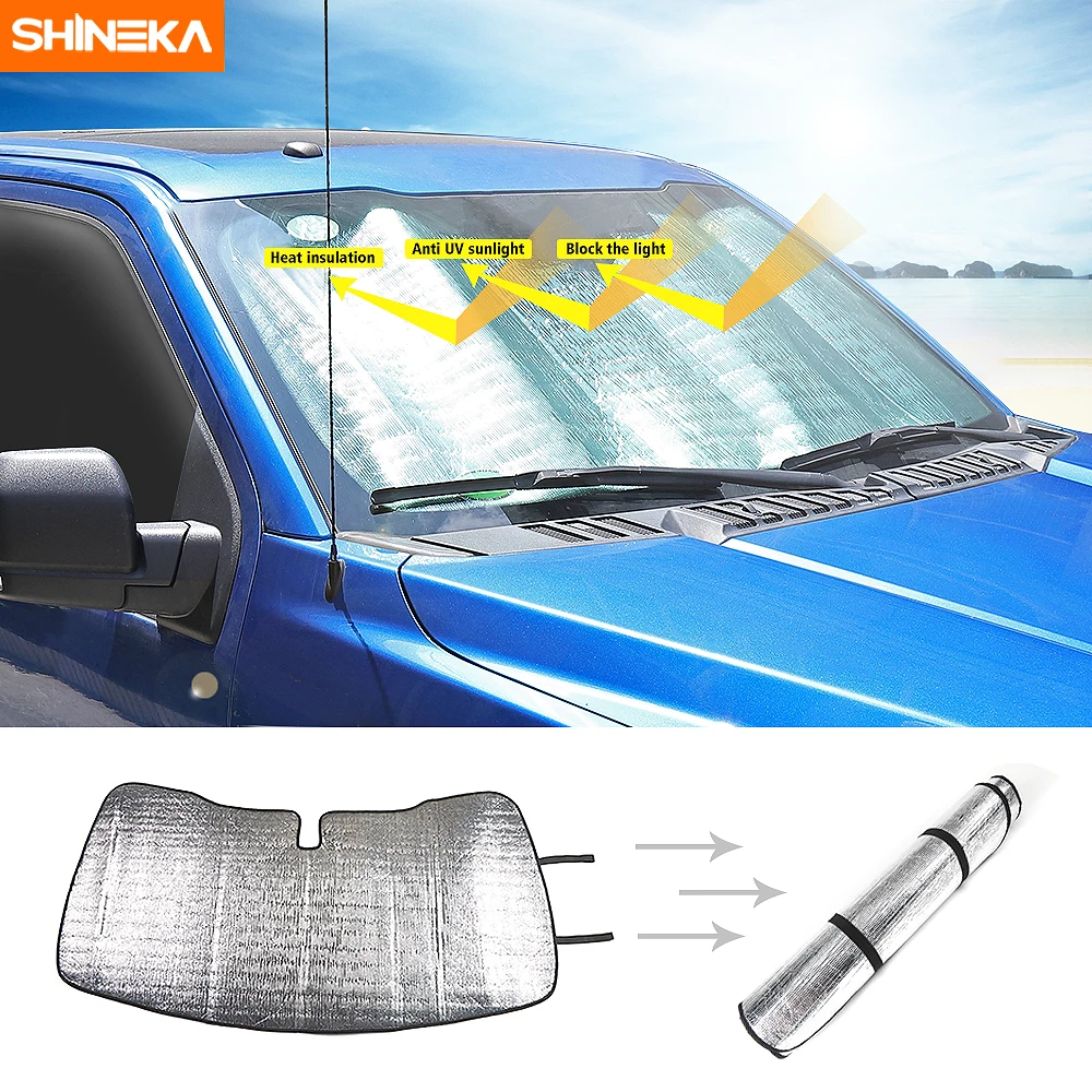 

SHINEKA Front Windshield Sunshade Anti UV Sunlight Block Light Heat Insulation for Ford F150 Car Accessories