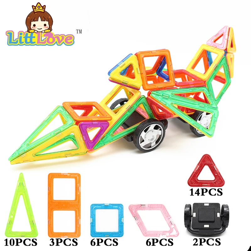 

LittLove 41PCS Big Size Magnetic Designer Building Blocks Model Building Toys Enlighten Bricks Magnetic Toys For Children