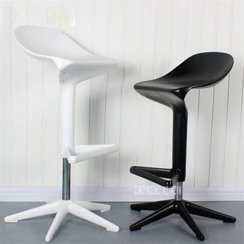 

2PCS/Set Modern European Creative Spoon Design Swivel Barstool ABS High Bar Chair Rotating 57-76CM Height Adjustable Bar Chair