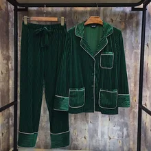 Женский пижамный комплект, женские осенние брюки с длинными рукавами, комплект из двух предметов, фланелевые пижамные комплекты для дома, пижамы, пижамы