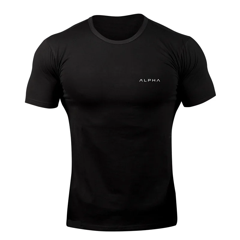 Новая мужская модная камуфляжная футболка тренажерные залы фитнес футболки мужская с короткими рукавами облегающие футболки топы Летняя одежда для кроссфита - Цвет: Black