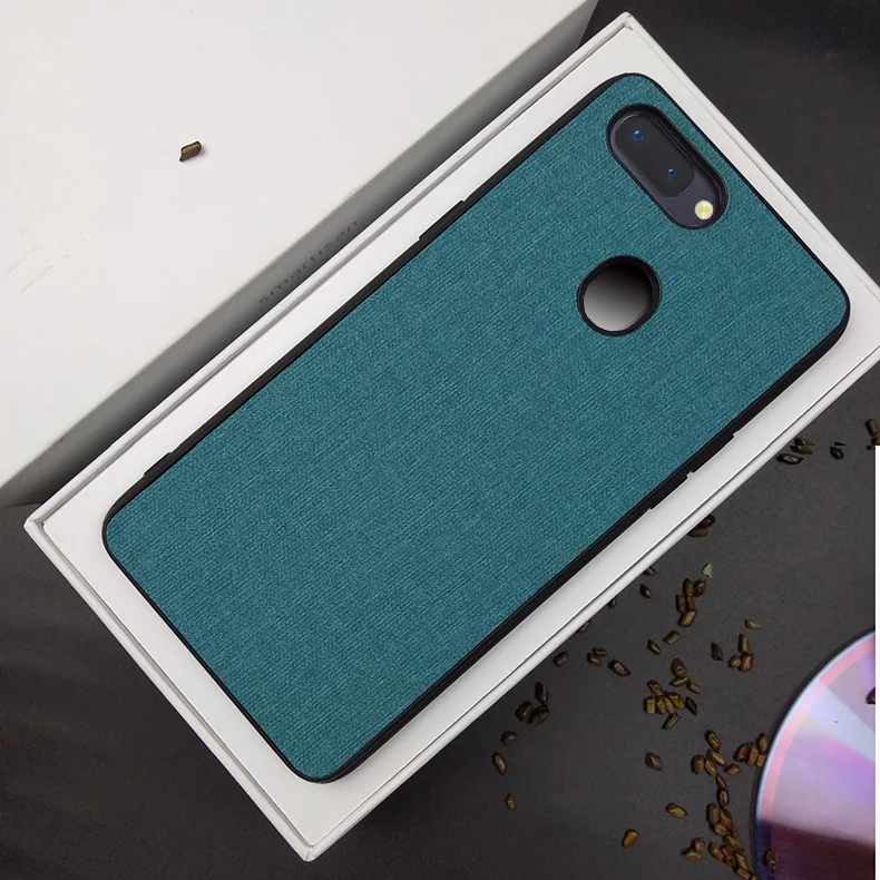 

for OPPO F7 Reno 10X Zoom A9 K1 A7 A5S F11 R17 Pro R15 F9 A7X Realme 1 2 3 Case Fabric Plain Back Cover Shockproof Funda Casing