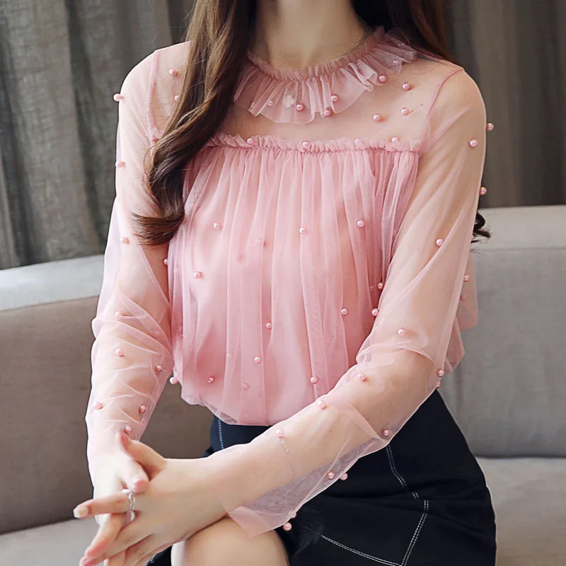 

sexy hollow lace blouse women tops blusa feminina shirt women long sleeve fashion women blouses 2018 lace blouse ladies tops A93