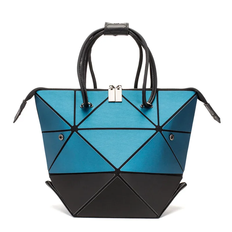 

2019 Newest Variety folding Bag Women Shoulder Bags Geometry Matte color Tote Ladies Handbags Mujer Mosaic Sac A Main