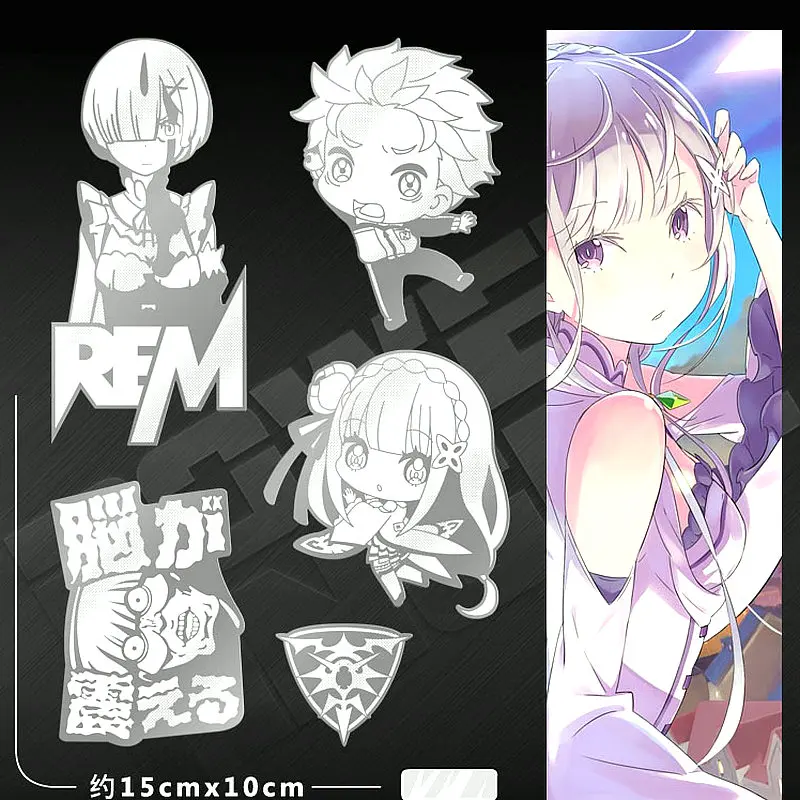 1 лист AC Re: Zero Hajimeru Isekai Seikatsu аниме Наклейка s телефон ноутбук Водонепроницаемый 3D DIY металлическая наклейка игрушка