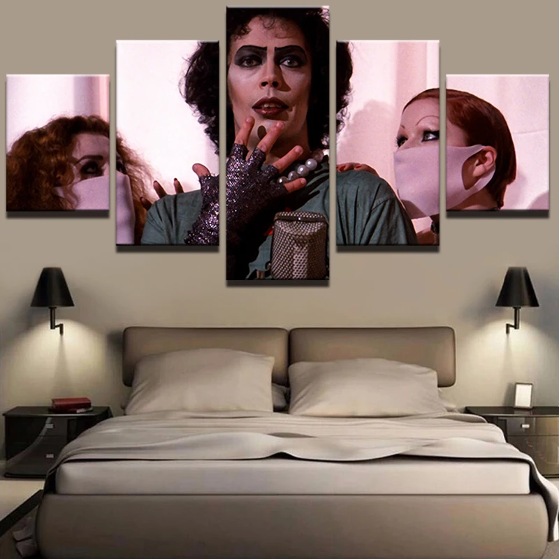 

HD Print 5 Pieces Poster On Canvas Wall Art Picture Frame Modern Home Decor Movie The Rocky Horror Picture Show Painting Bedroom