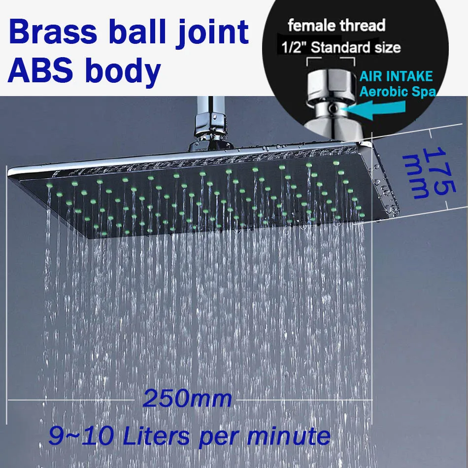 Günstige WASOURLF Regen Dusche Kopf Wand Montiert Gericht Decke Dusche Platz Wasser Saving Top Sprayer Chrome Overhead Dusche Bad