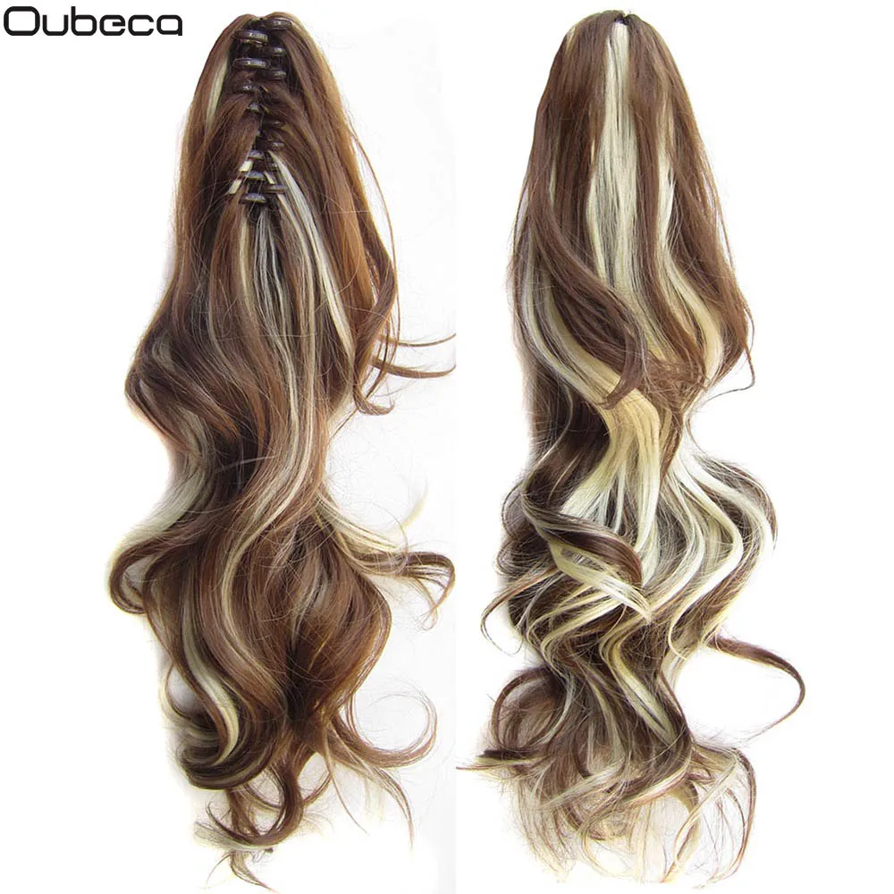 Oubeca, синтетические накладные волосы на заколках, кудрявый конский хвост, длинные, многослойные, толстые, конский хвост, накладные волосы на заколках для женщин - Цвет: 12H613