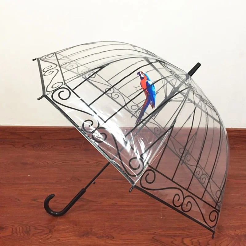 

Long-handle Transparent Rain Umbrella Kids Parasol Ultra Light Women Umbrella Semi-automatic Female Umbrellas Decoration 30Y20