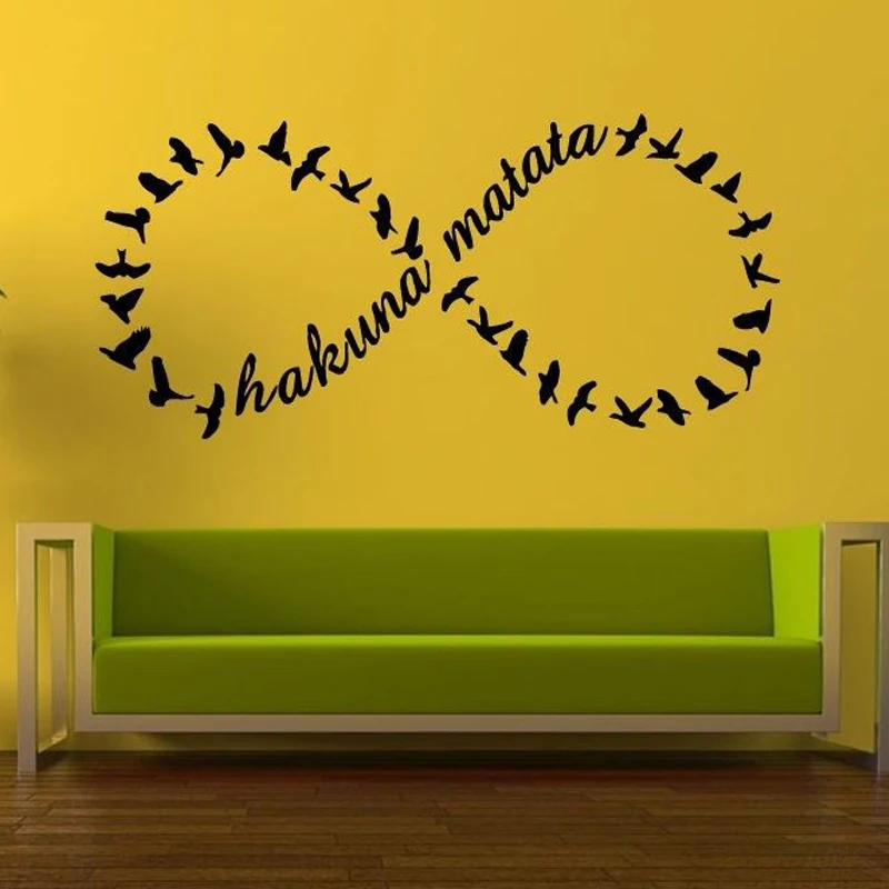 

Infinite Hakuna Matata Birds Fashion Pattern Wall Stickers for Living Room Sweet Art Home Murals Vinyl Wall Decals Bedroom YY186
