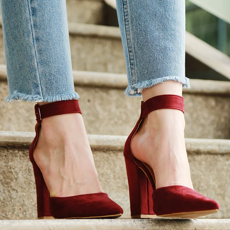 Женские свадебные туфли; брендовые классические Босоножки на каблуке с ремешком; женские красные туфли с острым носком на каблуке 10,5 см; туфли-лодочки на платформе