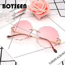 BOYSEEN, бескаркасные солнцезащитные очки для женщин, Цветок, женские солнцезащитные очки, цветные, океанские солнечные очки, 6535