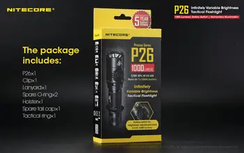 

2018 NITECORE P26 Tactical Flashlight 1000LM CREE XPL HI V3 LED 18650 Infinitely Variable Brightness Hunting Torch Free Shipping